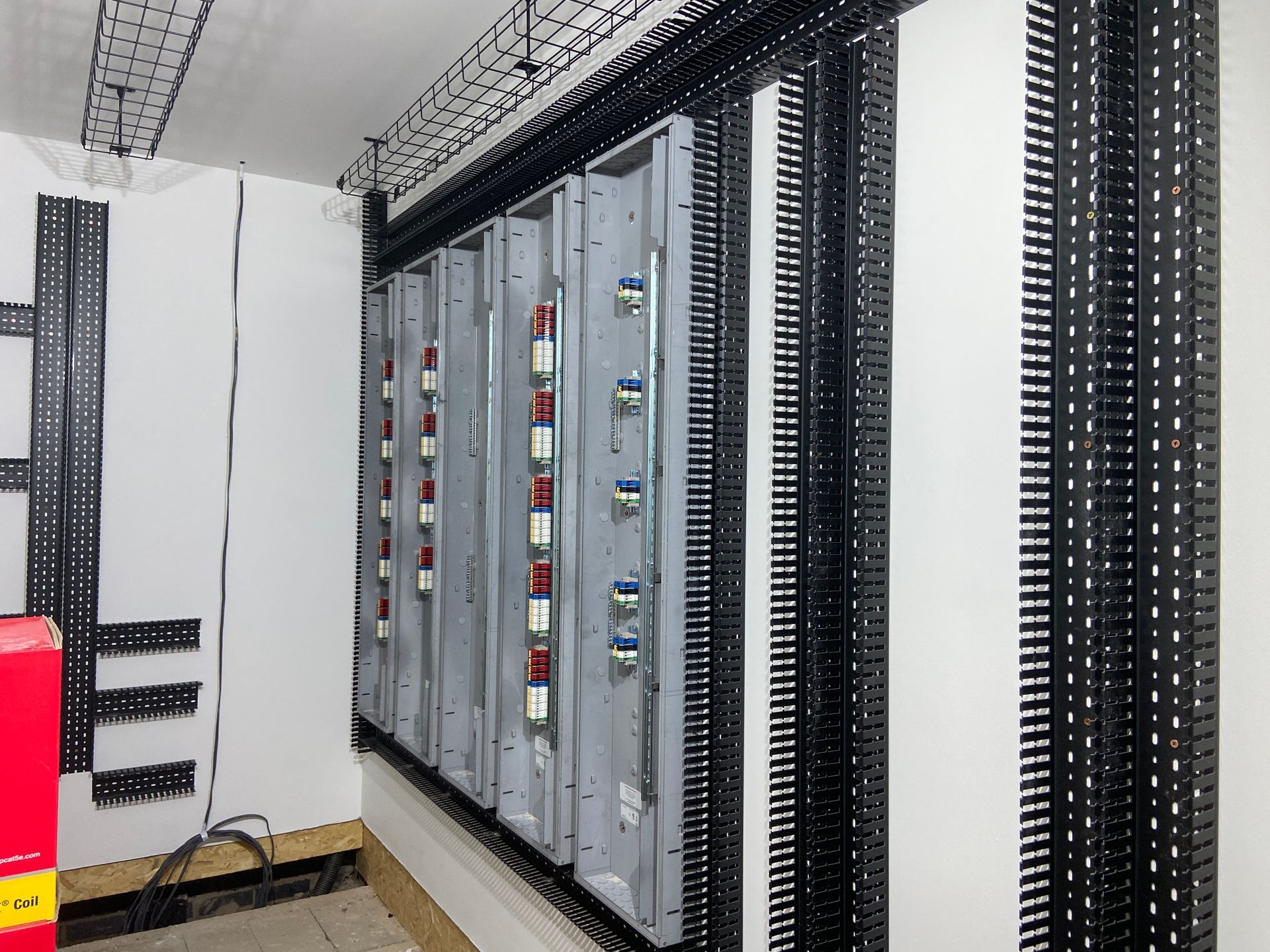 Photo of Installation of smart lighting panel termination junction blocks