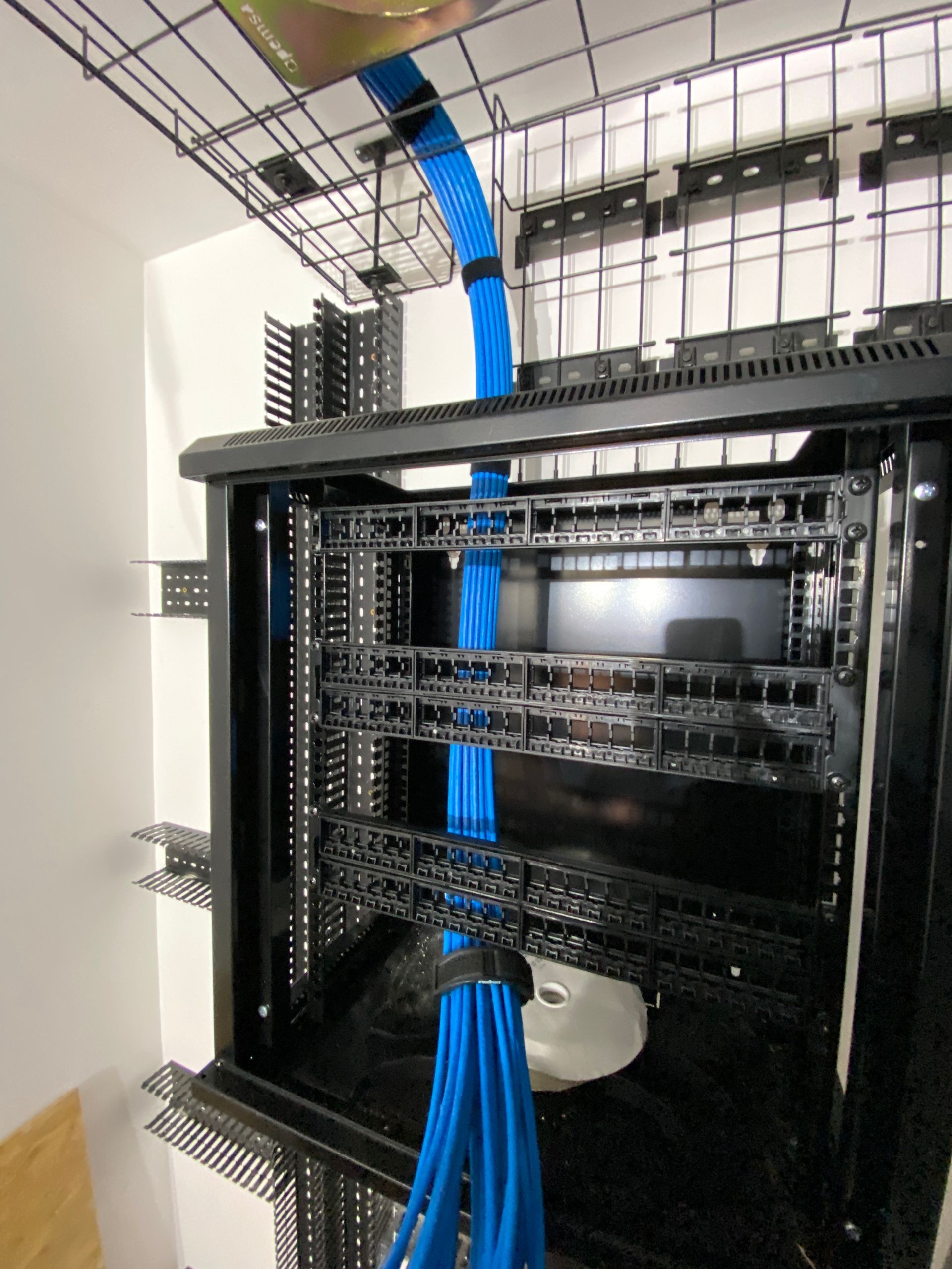 Photo of Installation of cables in patch panel