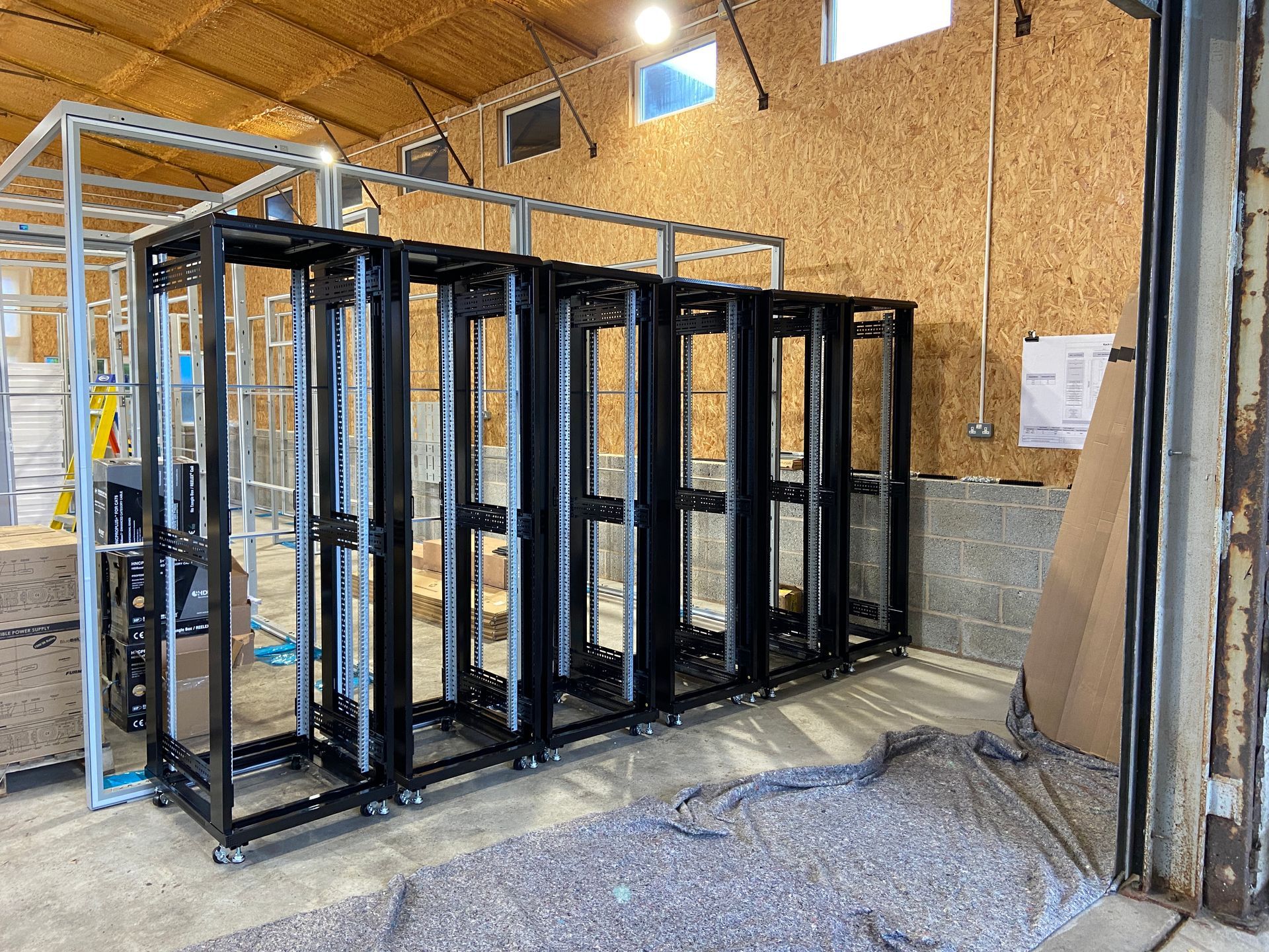 Photograph of 6 server racks