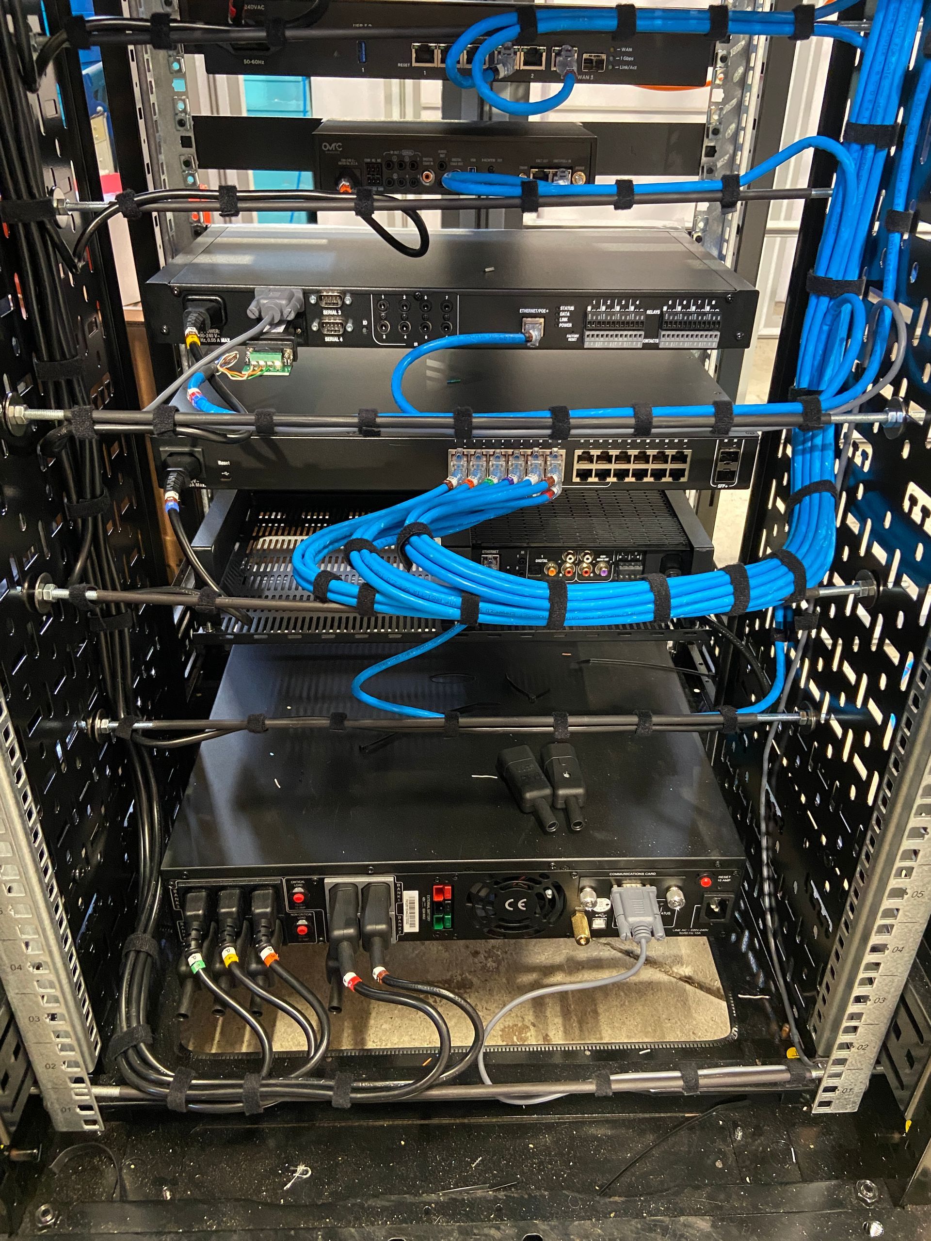 Photograph of cable lacking of a rack