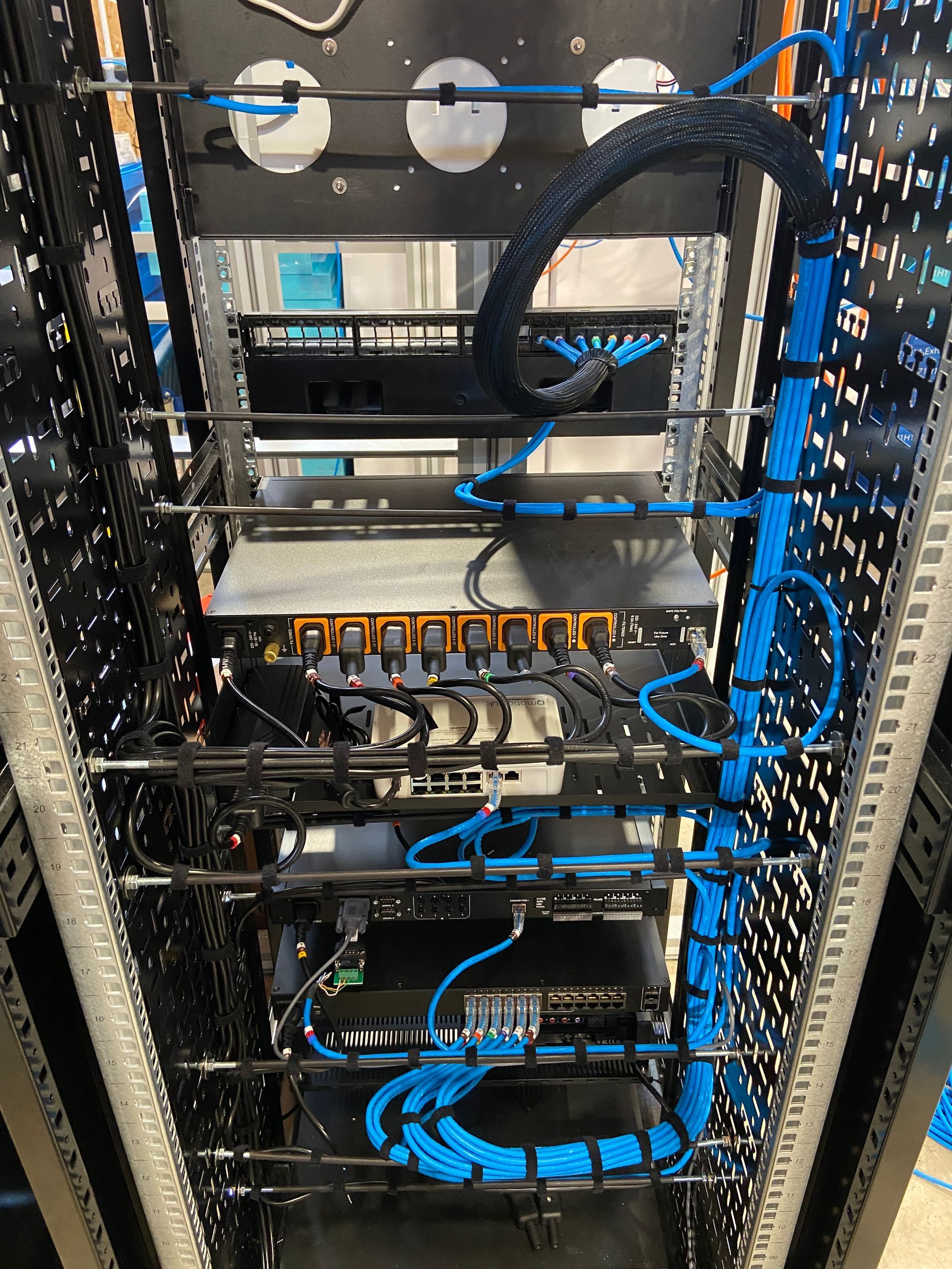 Photograph of cable lacking of a rack