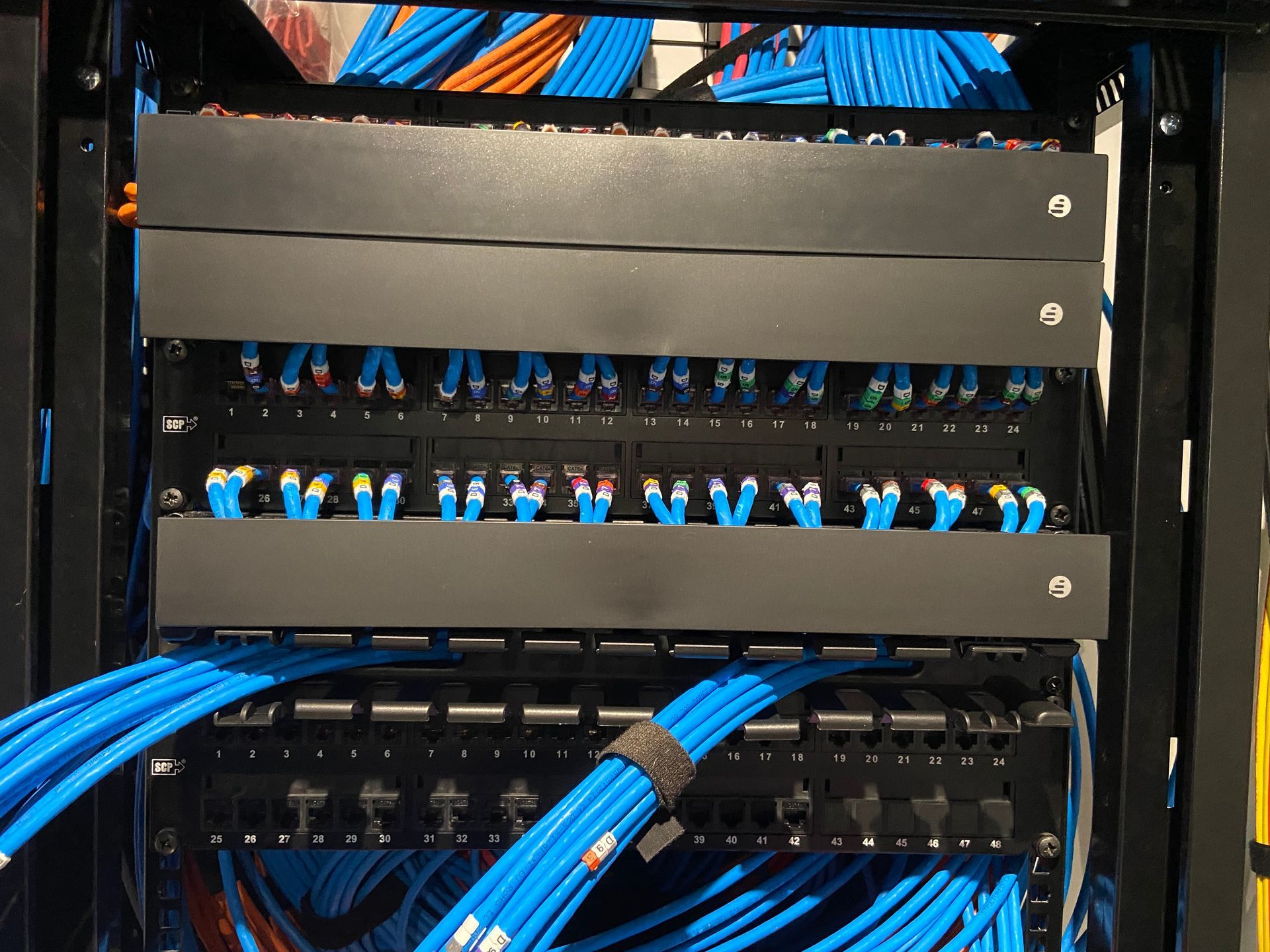 Photo of Installation & termination of patch cables from server racks into patch patch