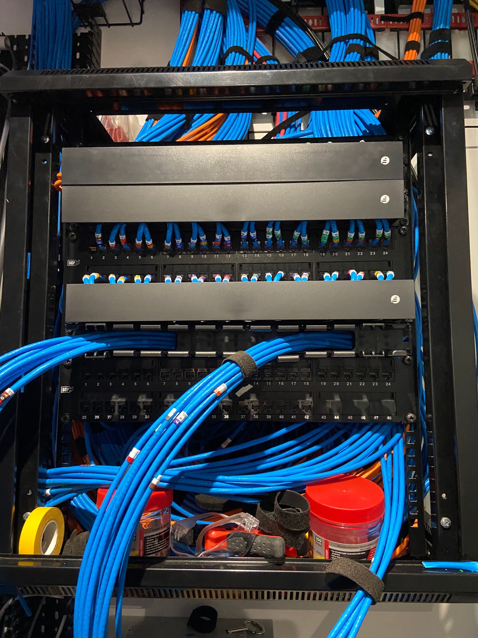 Photo of Installation & termination of patch cables from server racks into patch patch