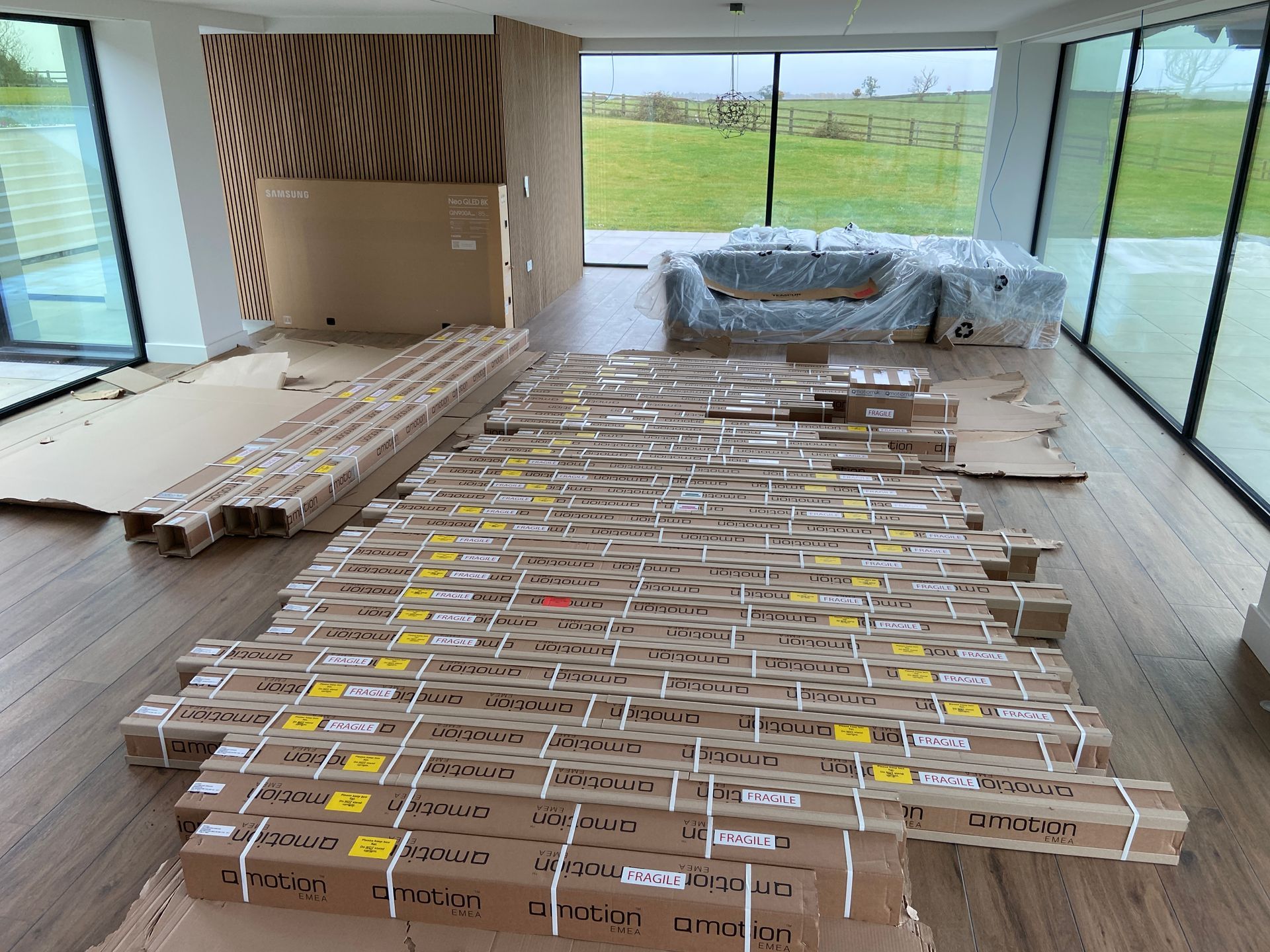 Photo of Delivery of 31 x QMotion automated blinds and accessories