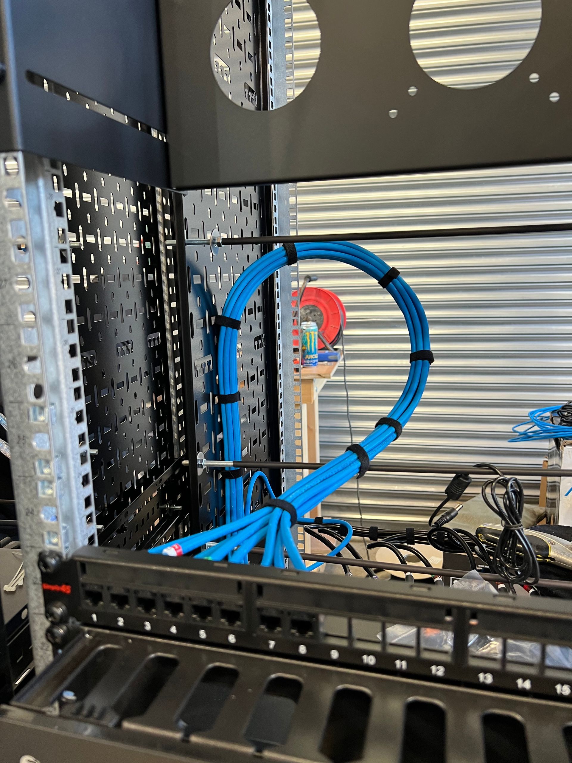 Photograph of cable lacking of a rack