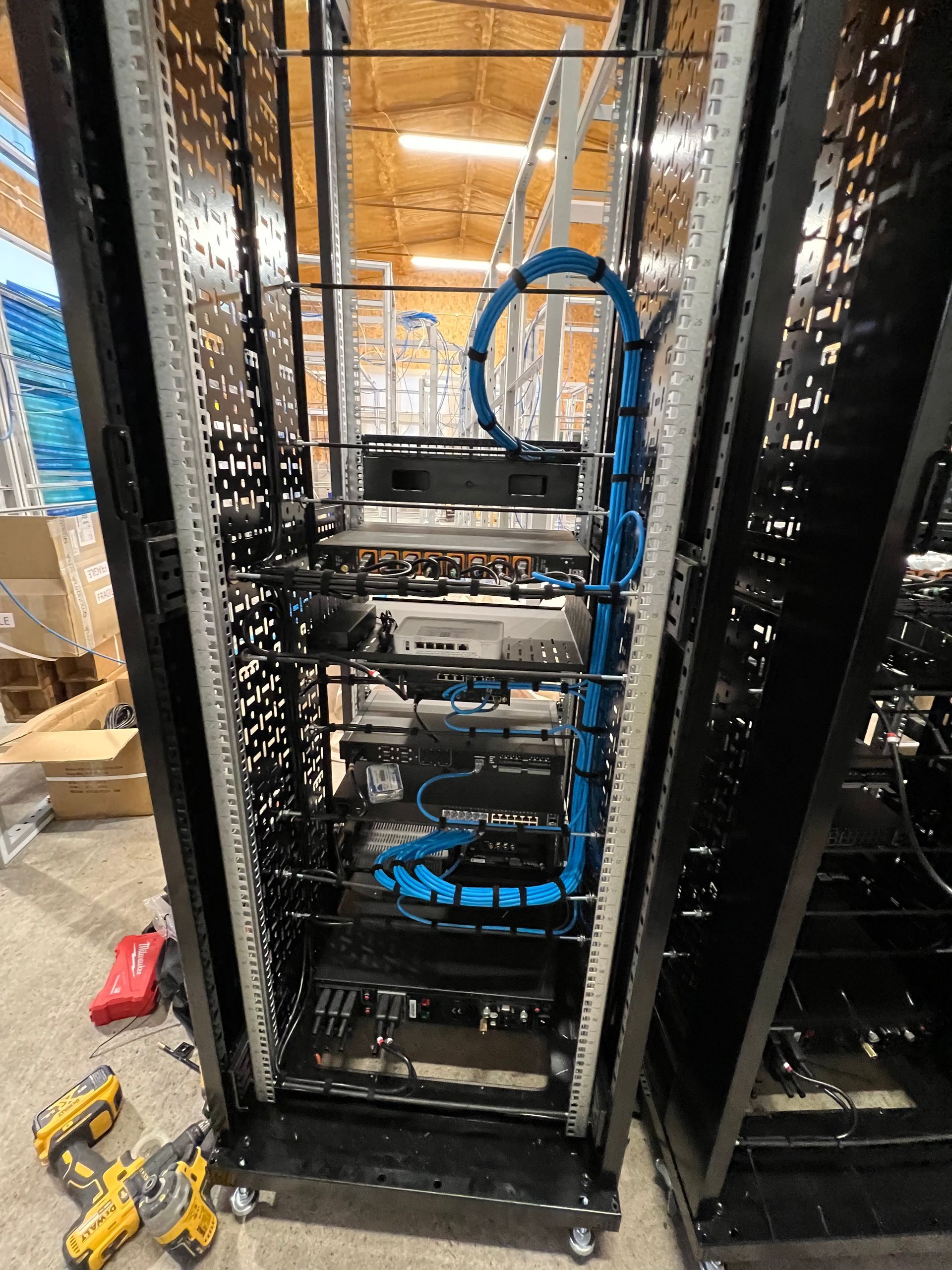 Photograph of cable lacking of a rack