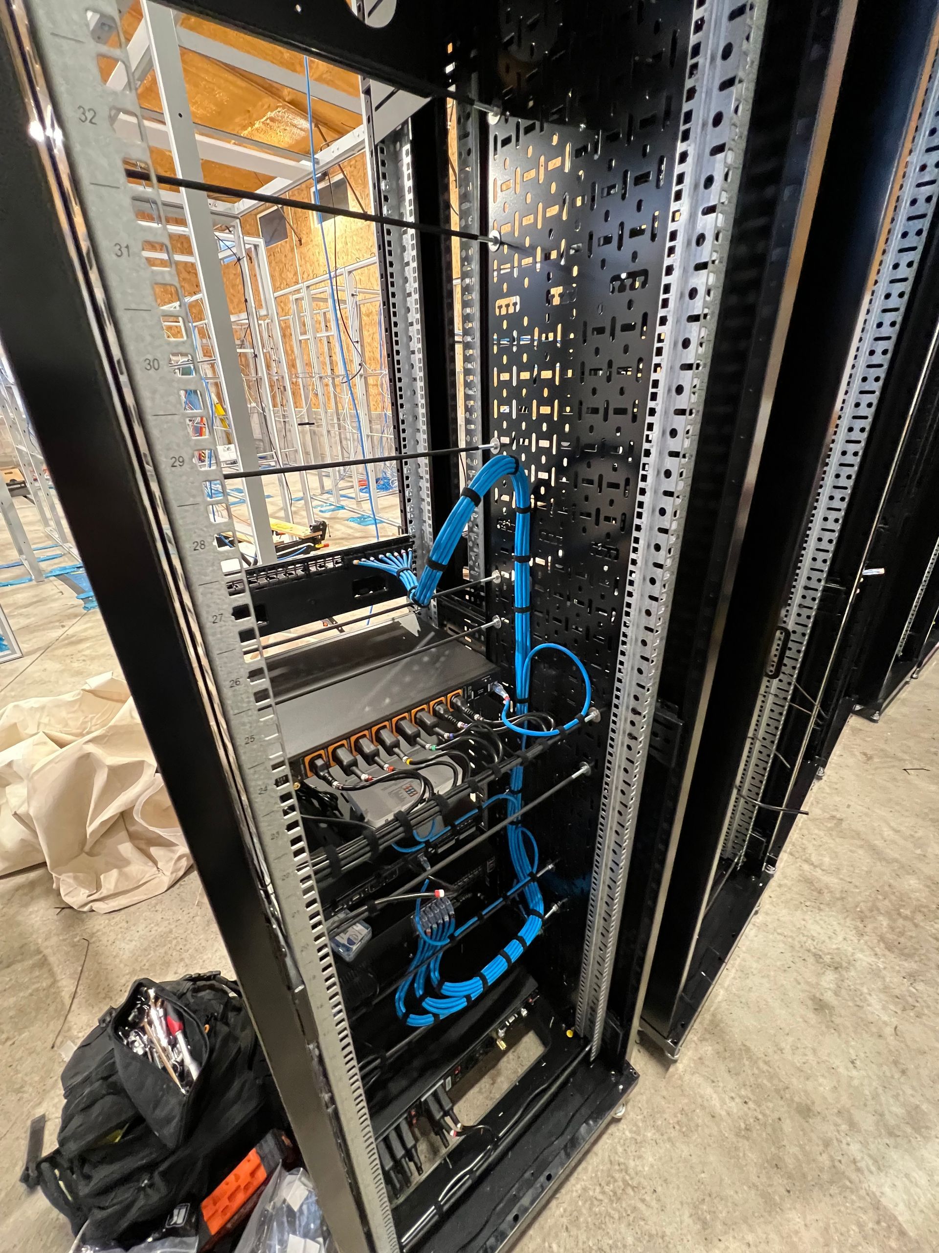 Photograph of cable lacking of a rack
