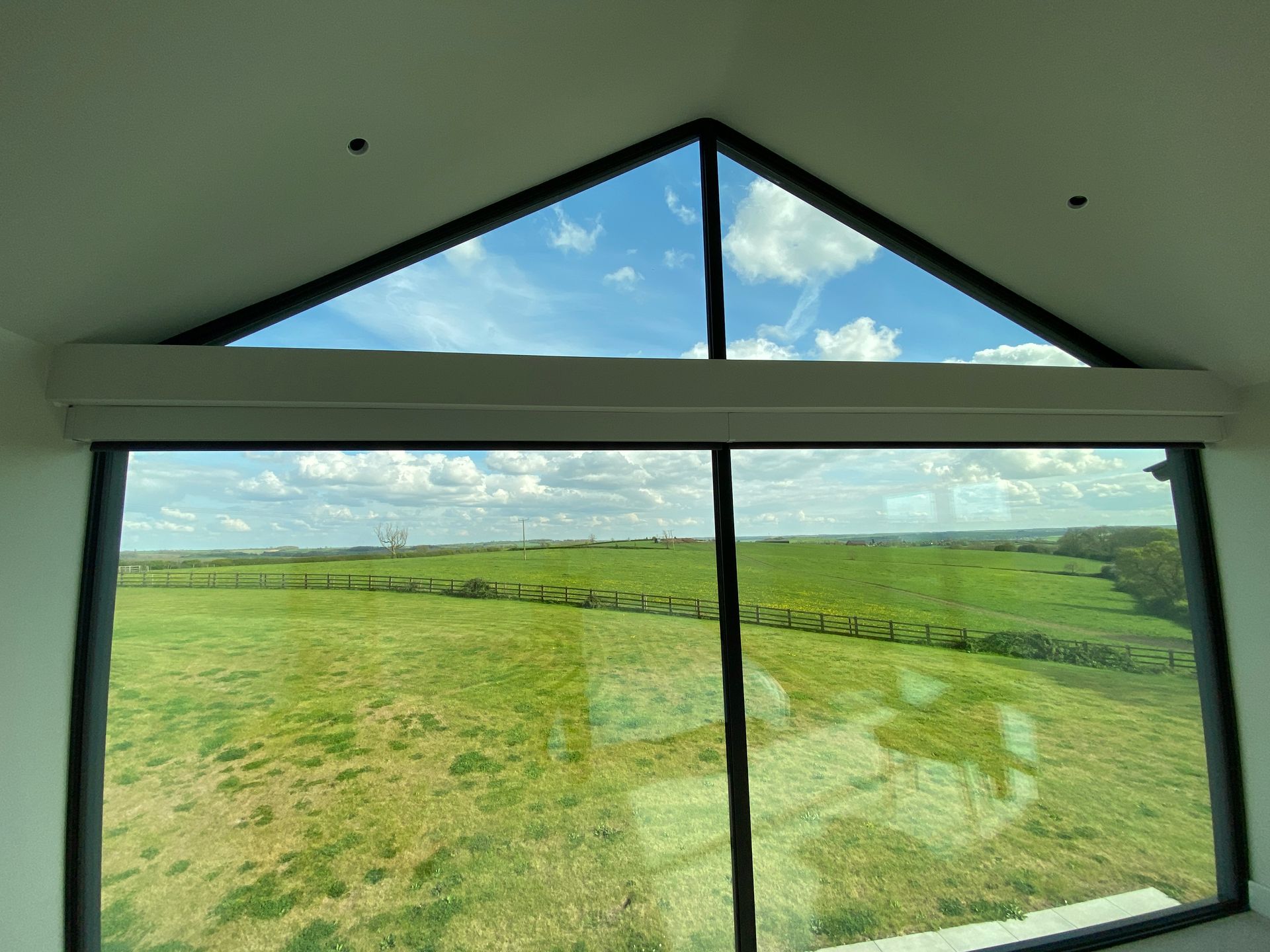 Photo of Installation of QMotion automated blind 