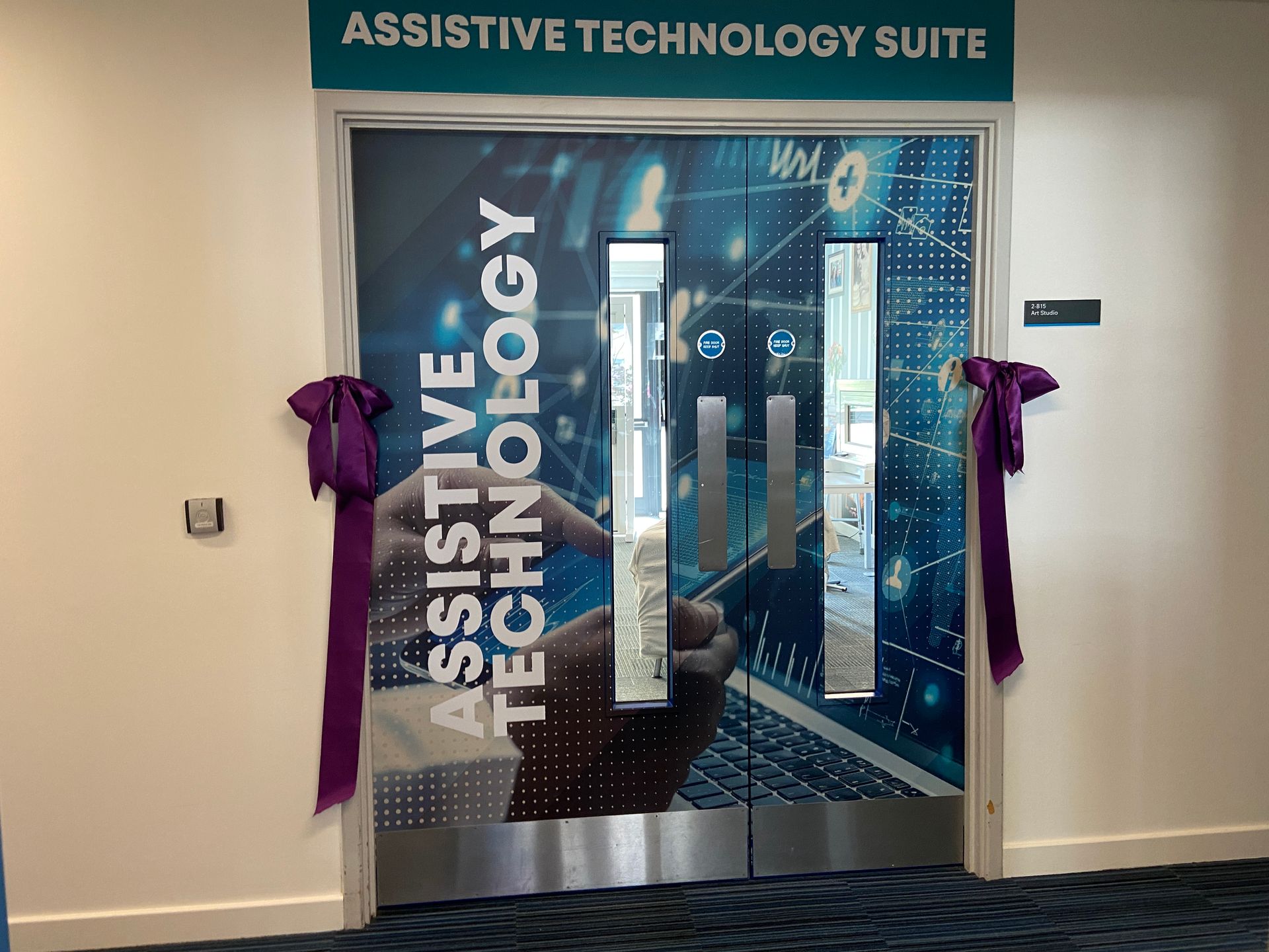 Photograph of entrance to demonstration suite at Tonbridge College
