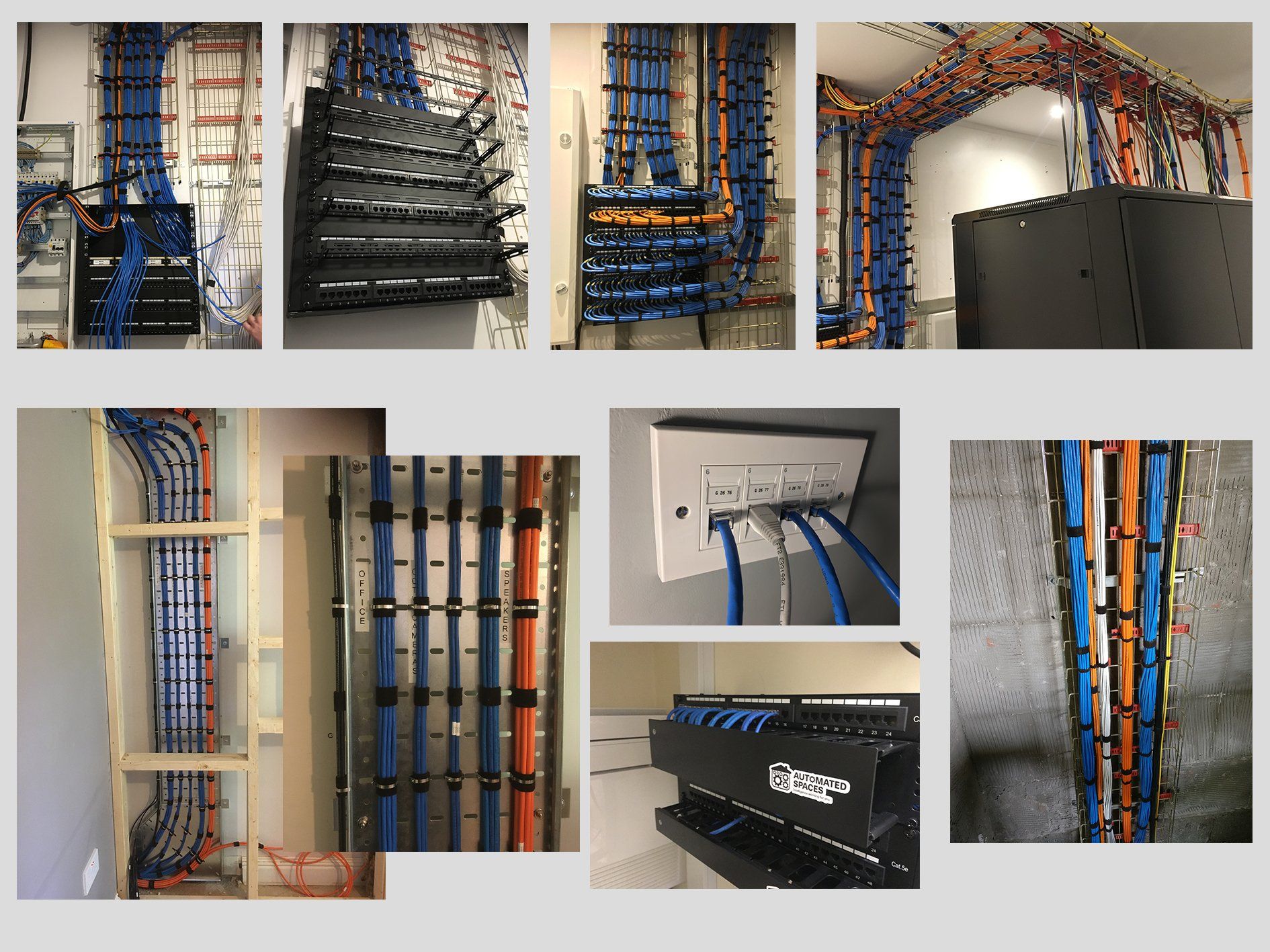 Photograph of some of Automated Spaces data cable installation onsite work