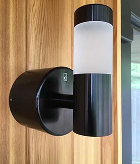 Black LED external wall light