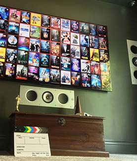 View of a large 75 inch TV