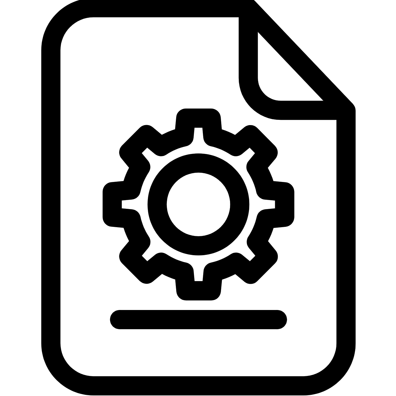 Icon of a cog on a document