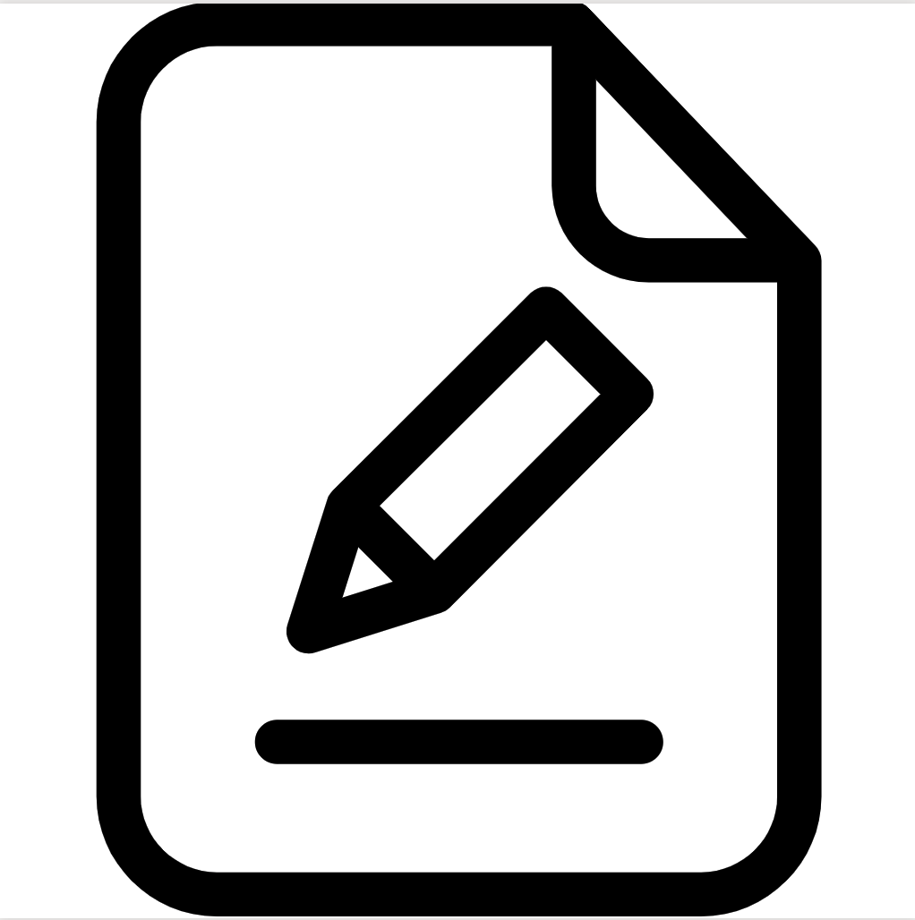 Icon of a pen on a paper