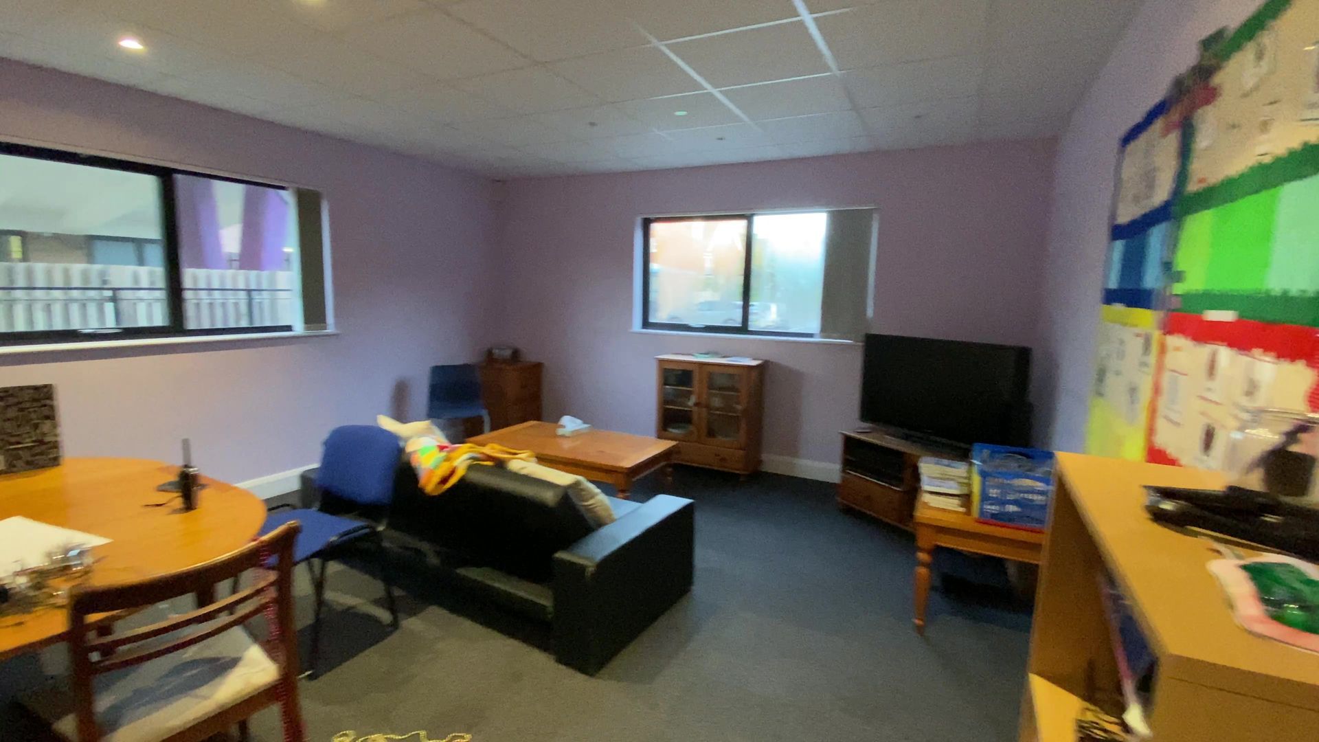 Photograph of room in Folkestone College during site survey visit