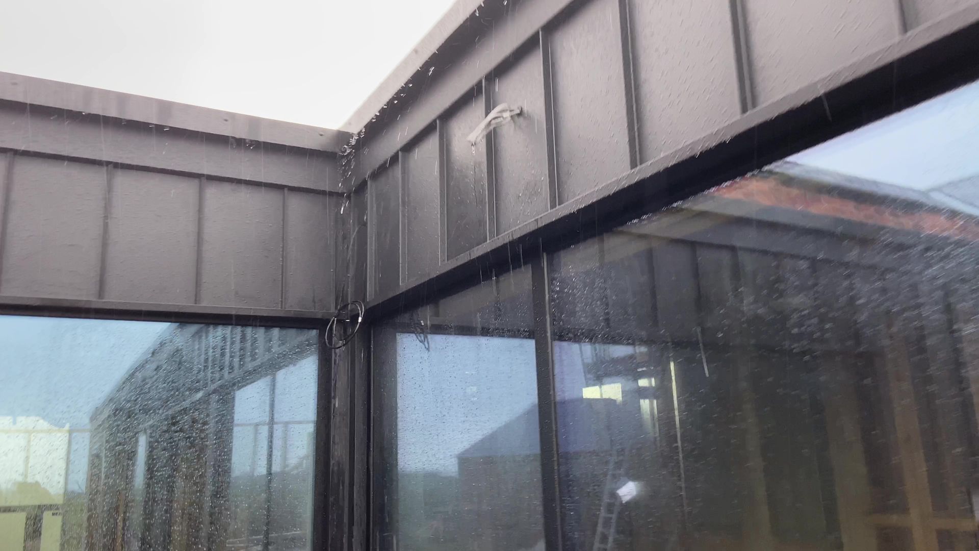 Photo of rain water soaking cables 