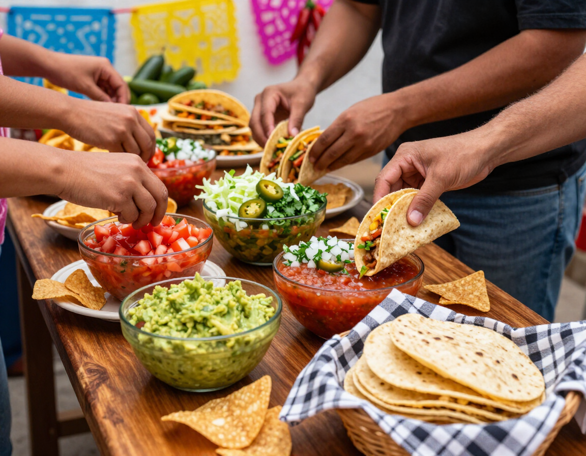 Taco bar catering station
