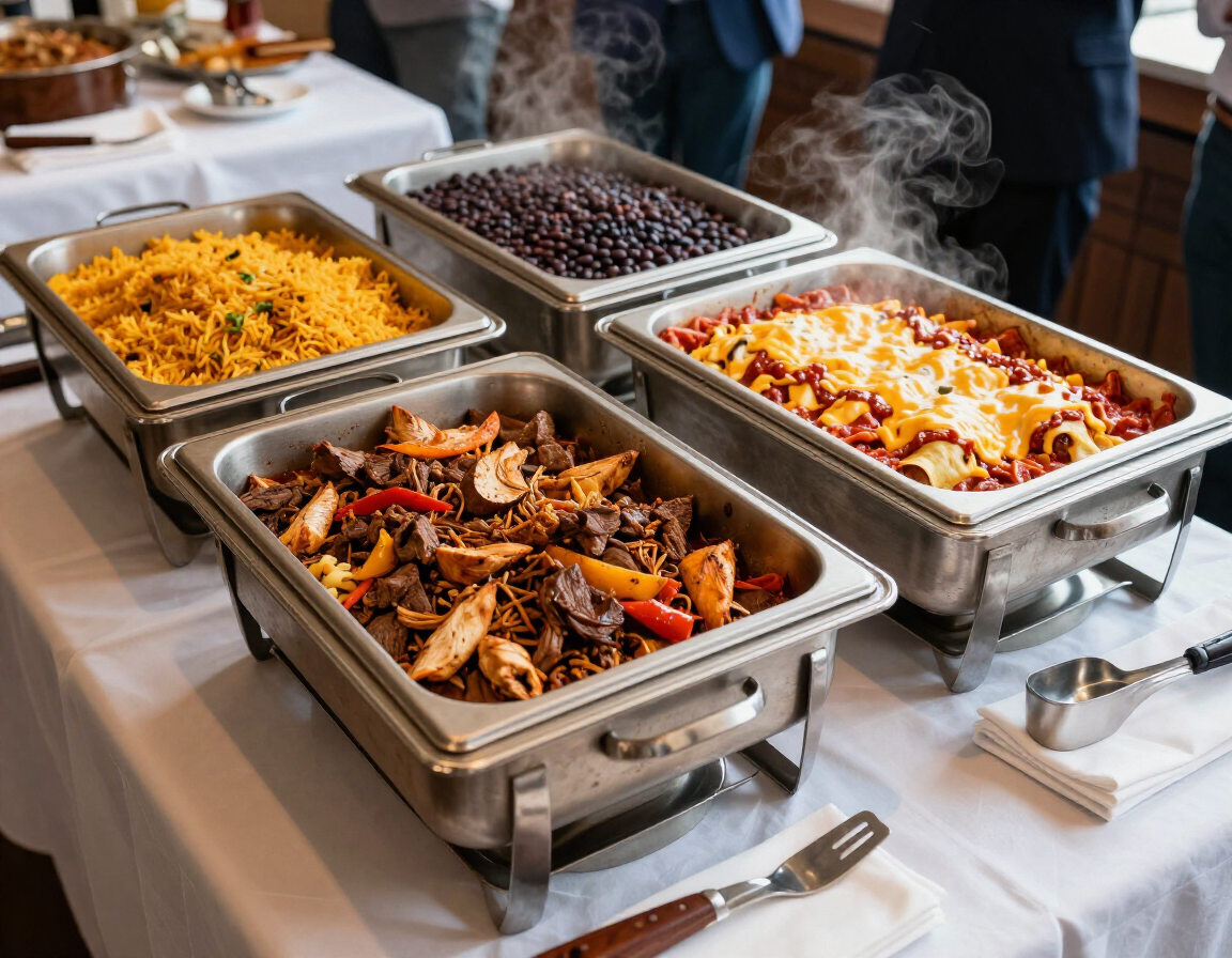 Buffet style catering spread