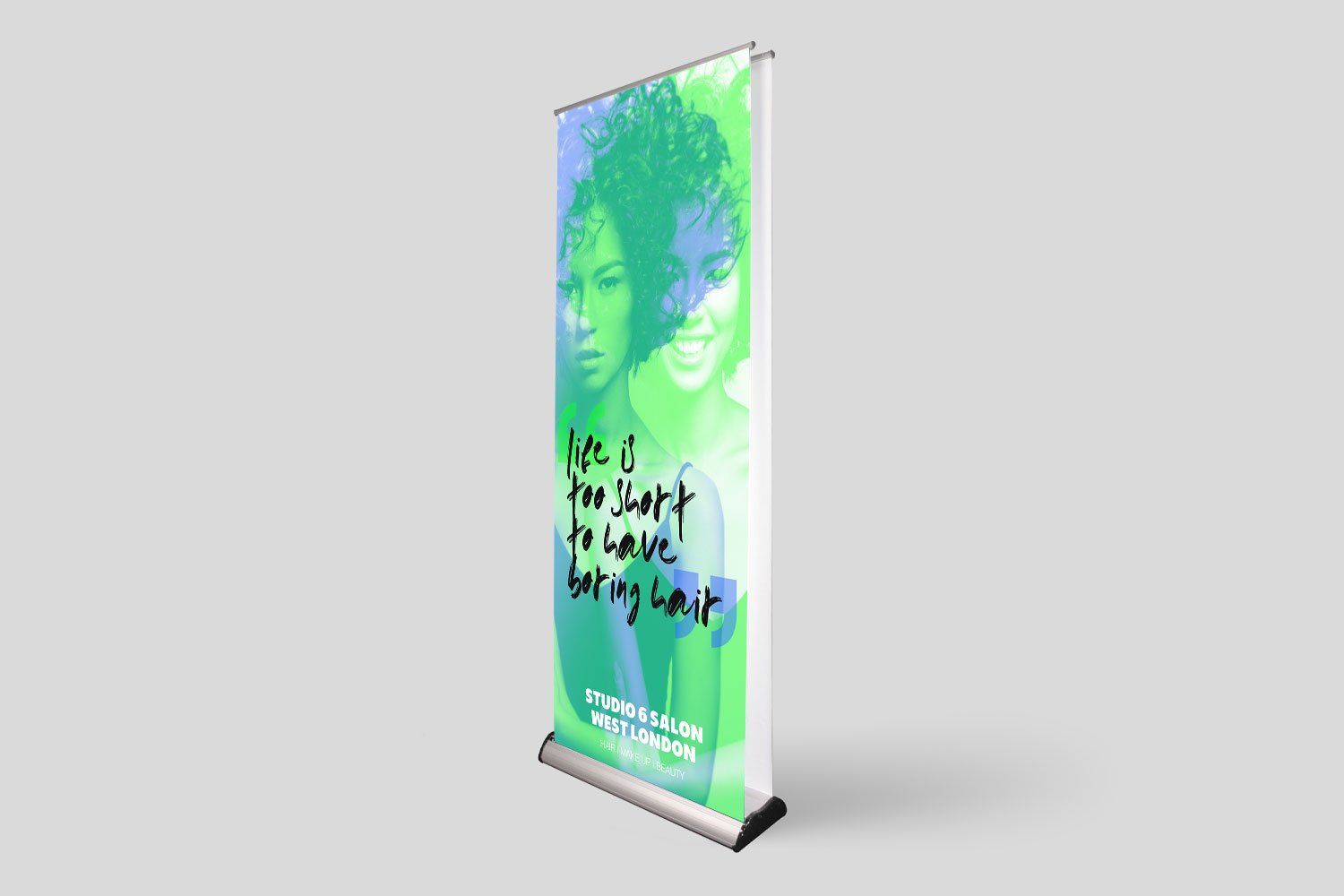 Double sided base banner