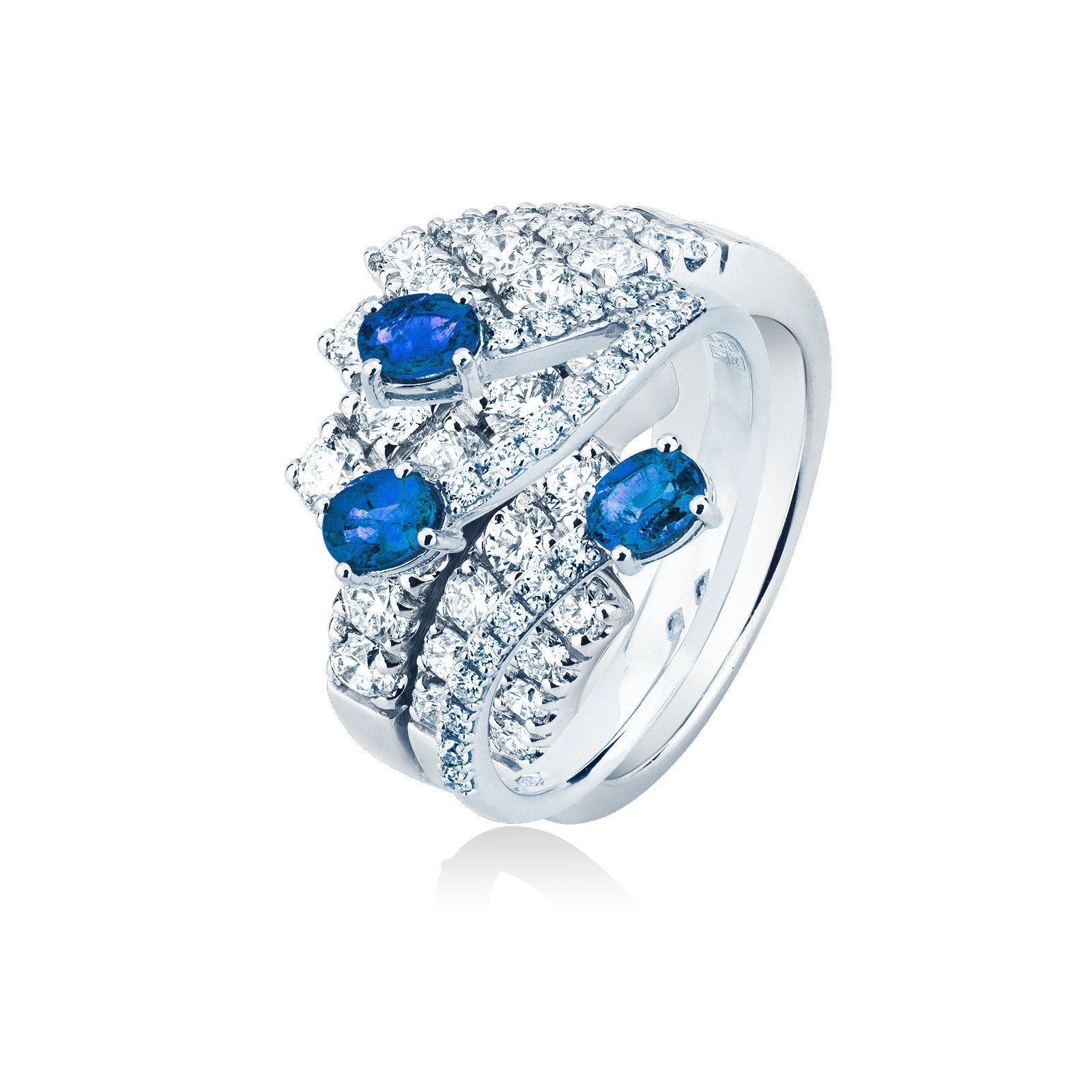 Anello zaffiri e brillanti Mirco Visconti RO115 - Gioielleria Marulla Rimini