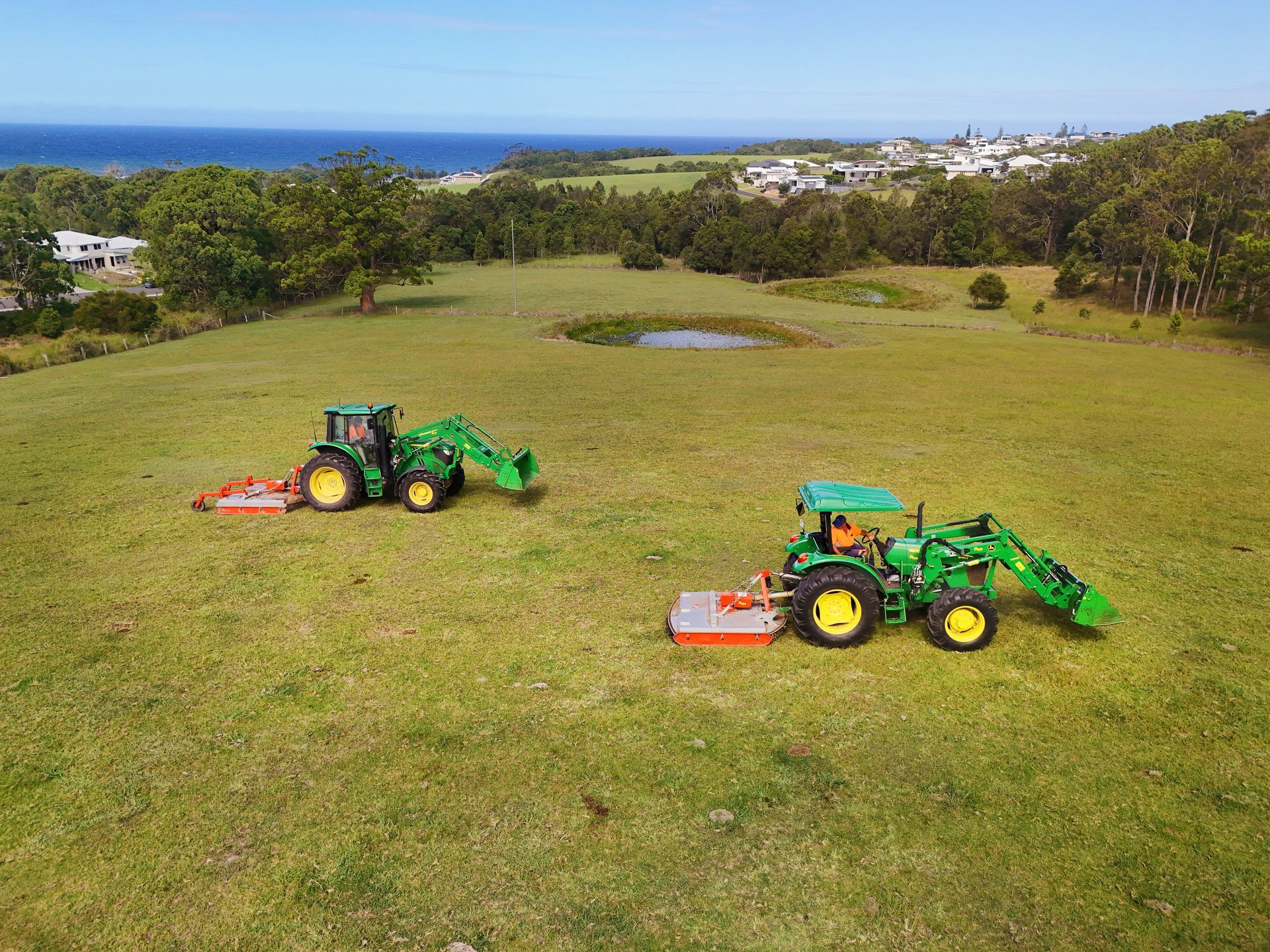 Newly Laid Sod in a Backyard, Forming Steps. Green Grass — Coastal Slashing & Mowing Services In Tallwoods Village, NSW