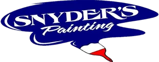 Logo for Snyder's Painting, blue background with white text and paintbrush icon.
