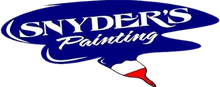 Logo for Snyder's Painting, blue background with white text and paintbrush icon.