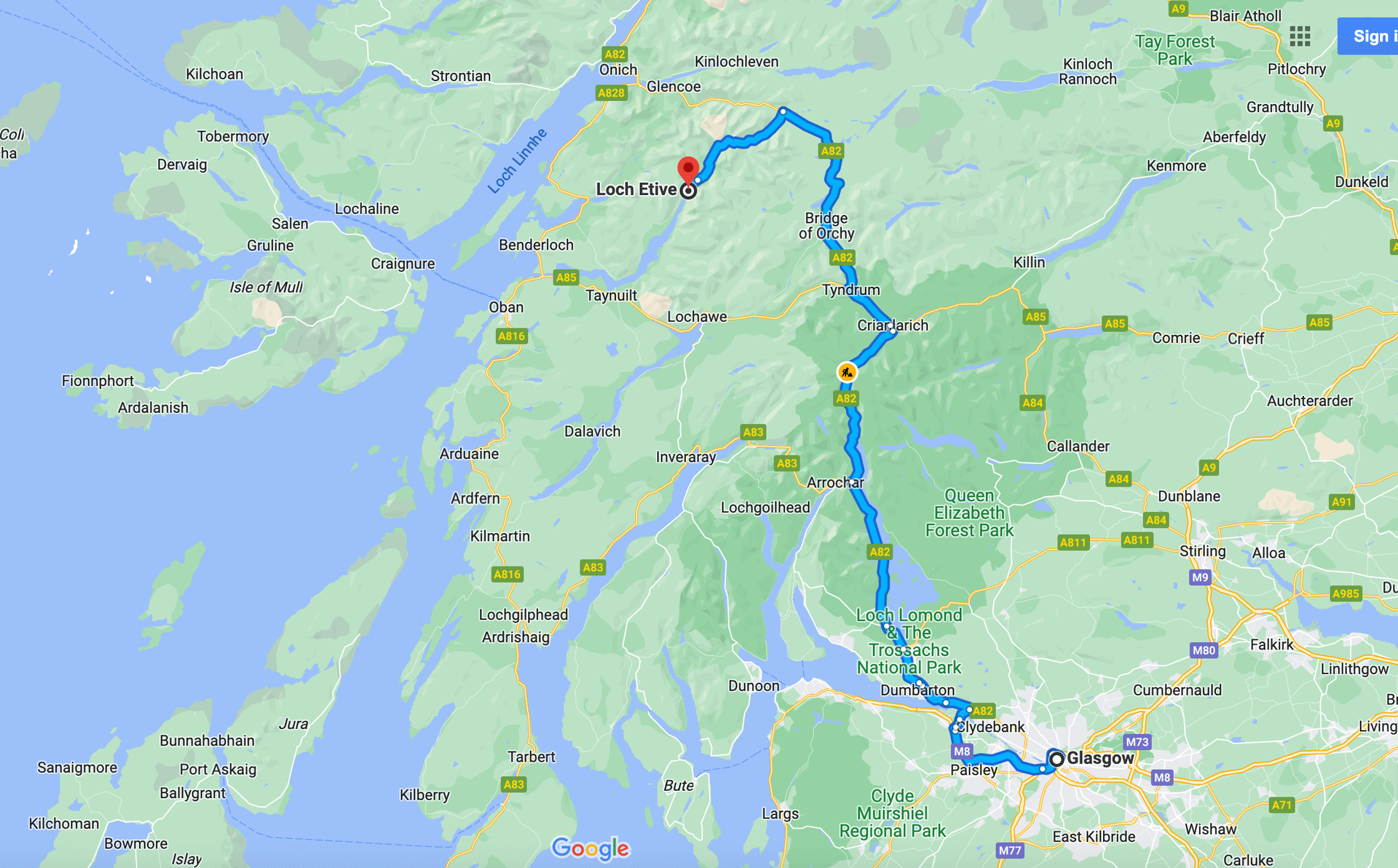 Glasgow To Loch Etive