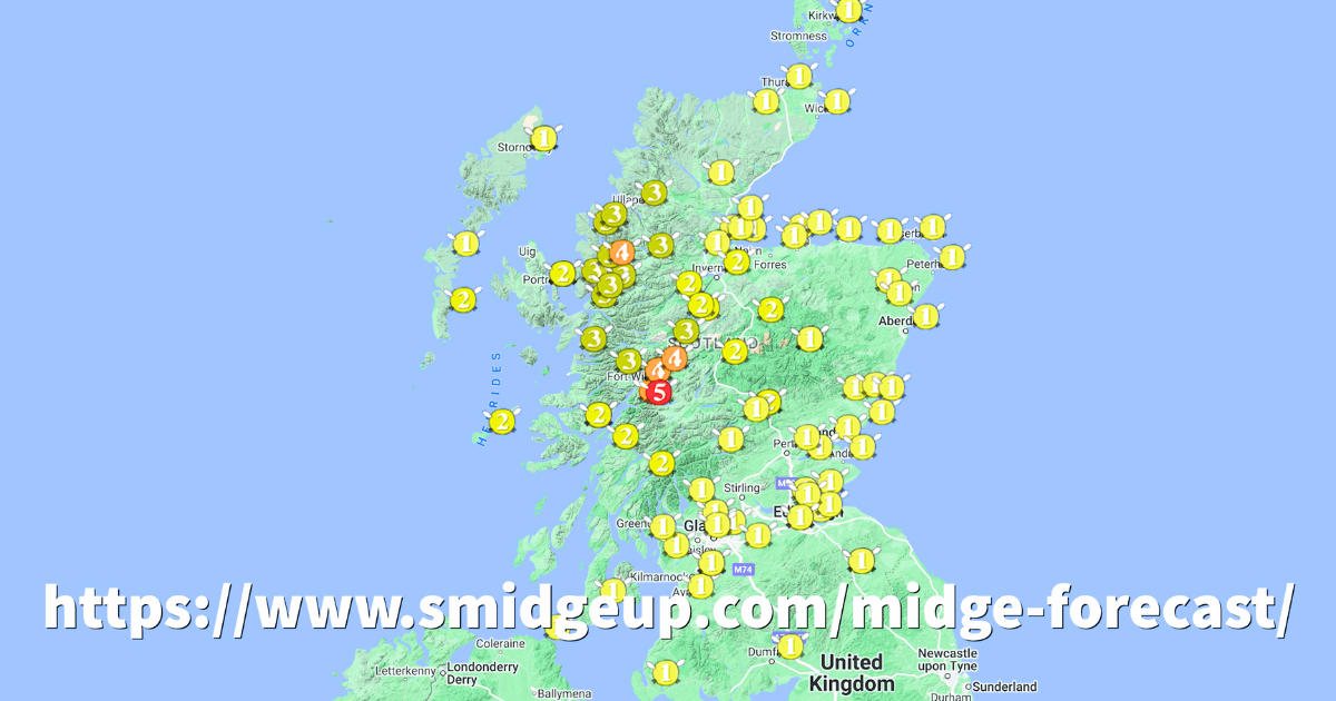 Smidge map of Scotland