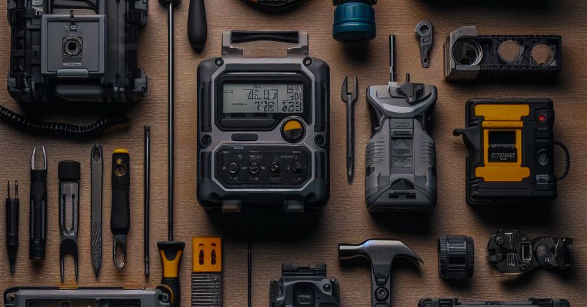 a bunch of tools are laid out on a wooden table