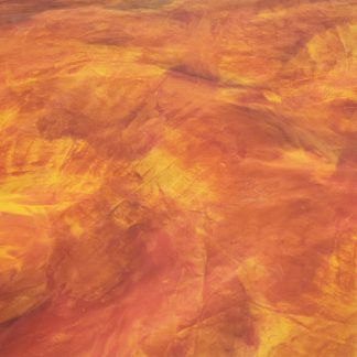 A close up of a red and yellow painting on a wall.