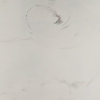 A close up of a drawing of a person 's face on a white surface.