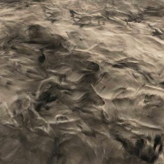 A close up of a painting of a body of water.