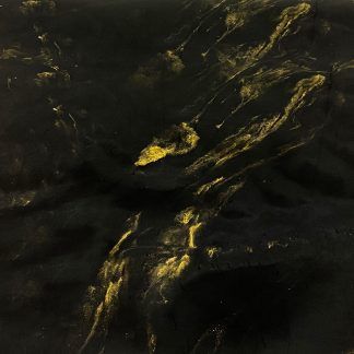 A close up of a black and gold marble texture.