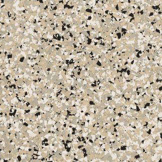 A close up of a concrete floor with a camouflage pattern.