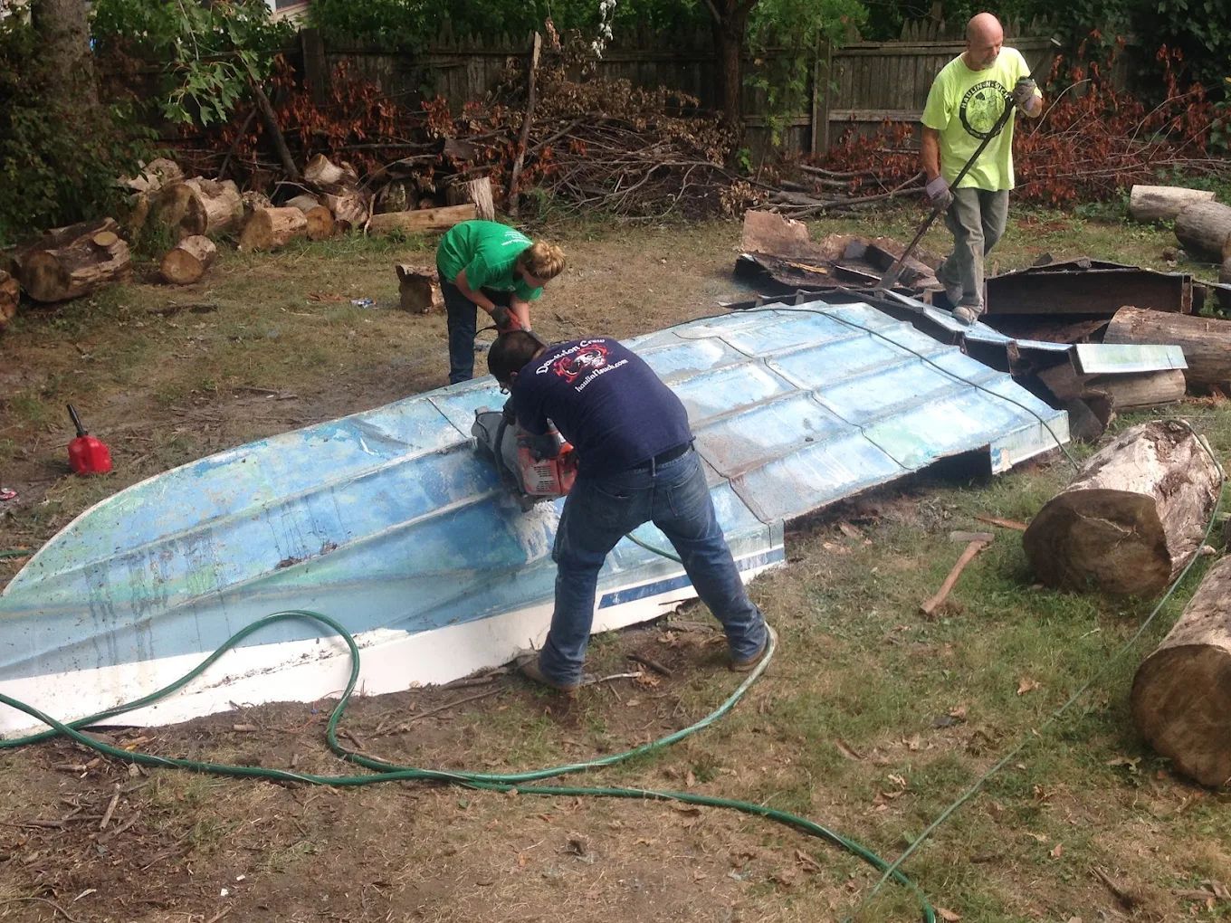 Our junk removal team on site