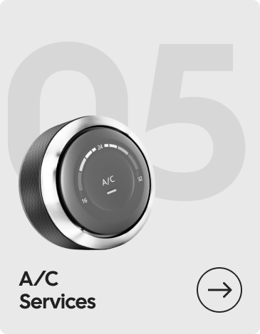 A/C services icon with an air conditioning dial and an arrow button.