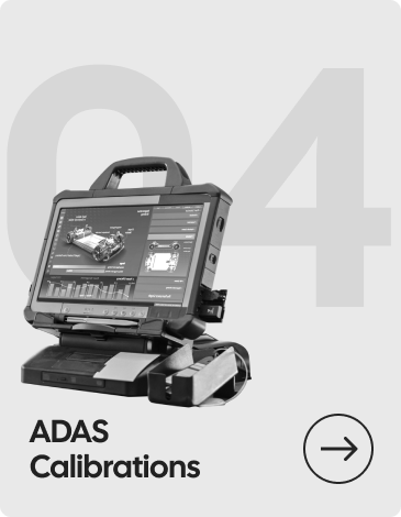 ADAS calibration tool, gray. 04 overlay, text "ADAS Calibrations", arrow icon.