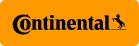 Continental tire logo on an orange background, featuring the brand's name and a prancing horse icon. | Bloomfield Garage