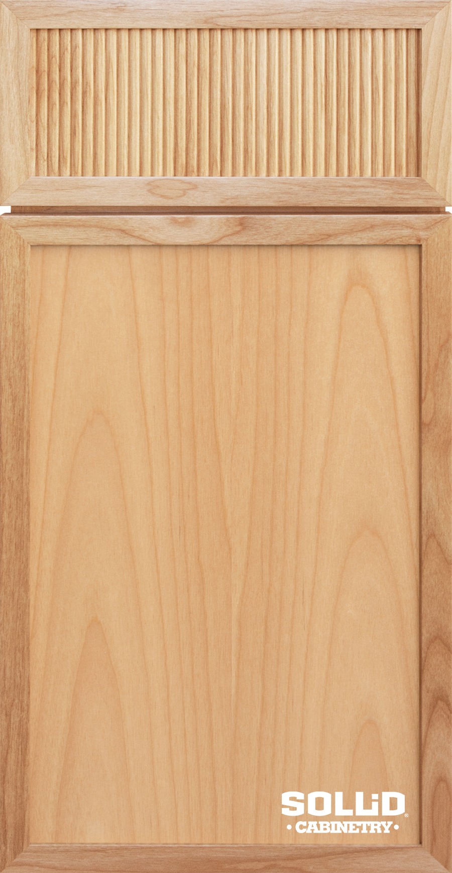 A close up of a wooden cabinet door with a striped design.
