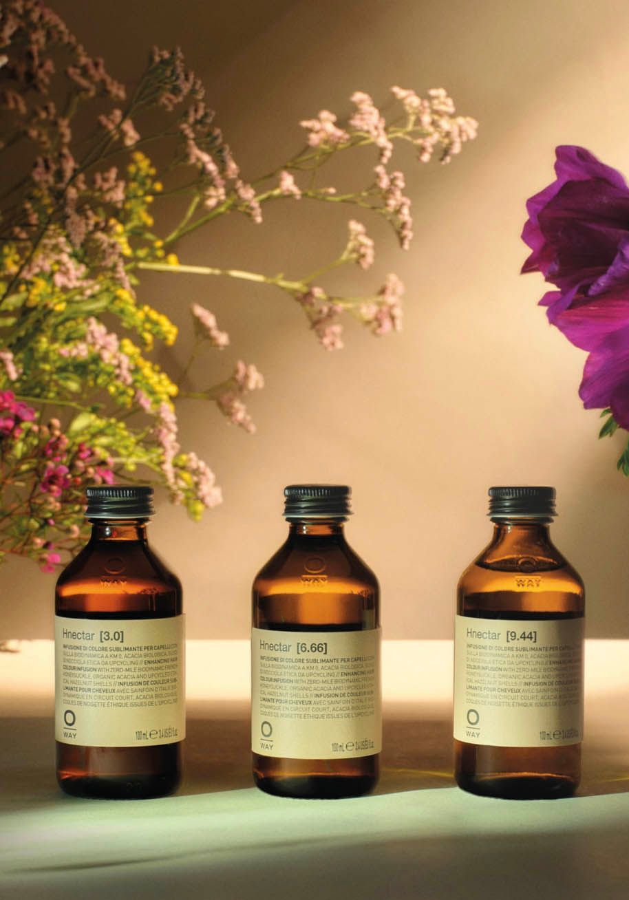 Six circular samples of crops: berries, grains, and herbs on a light background.