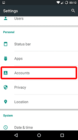 Android Personal Accounts