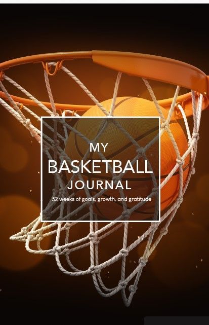 A basketball is going through a basketball hoop on the cover of a basketball journal.