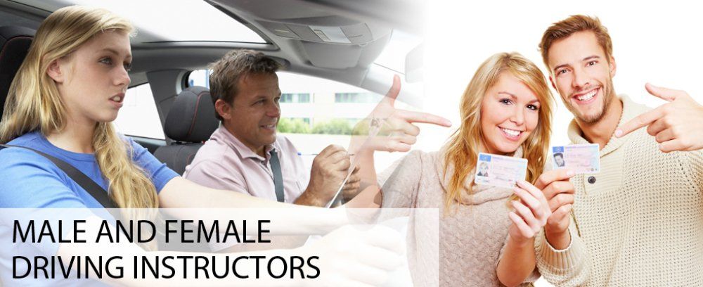 Male and female driving instructors