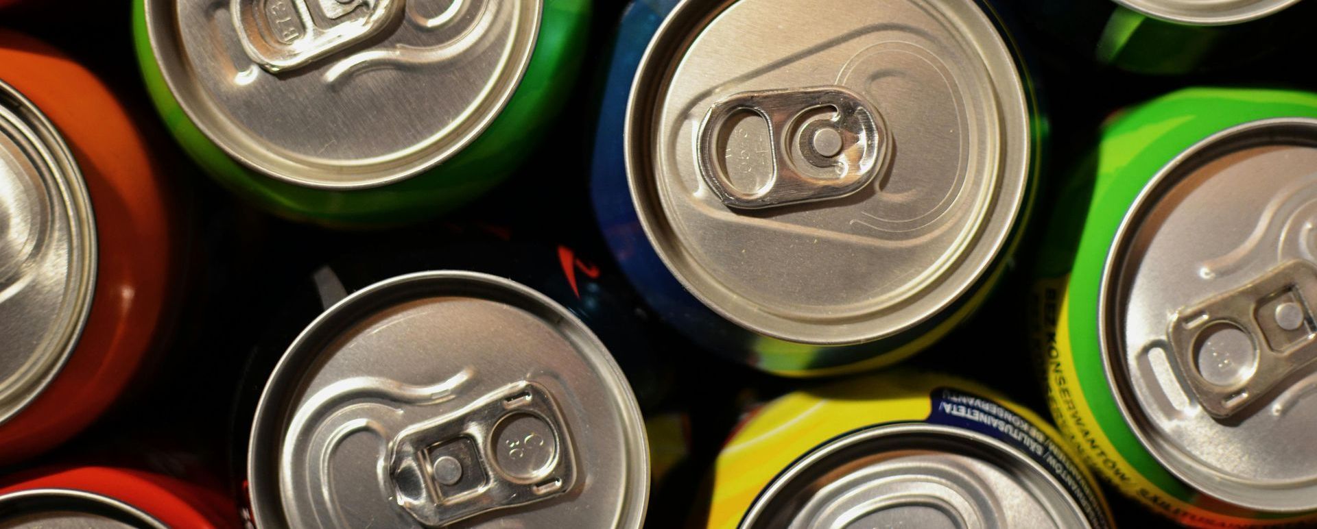 top view of can sodas