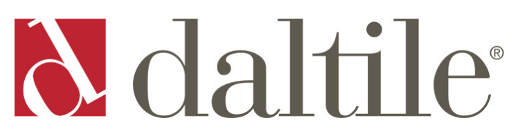 A red and white logo for a company called daltile