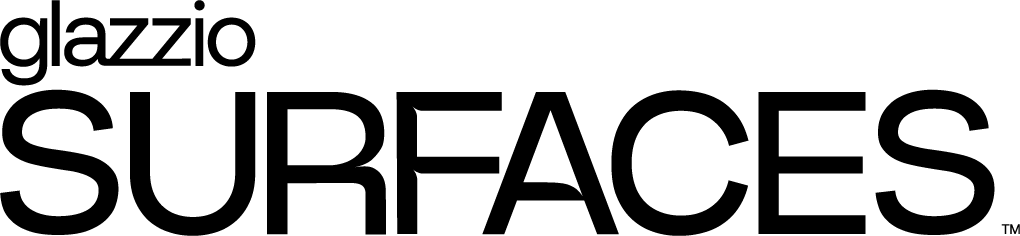 A black and white logo for glazio surfaces