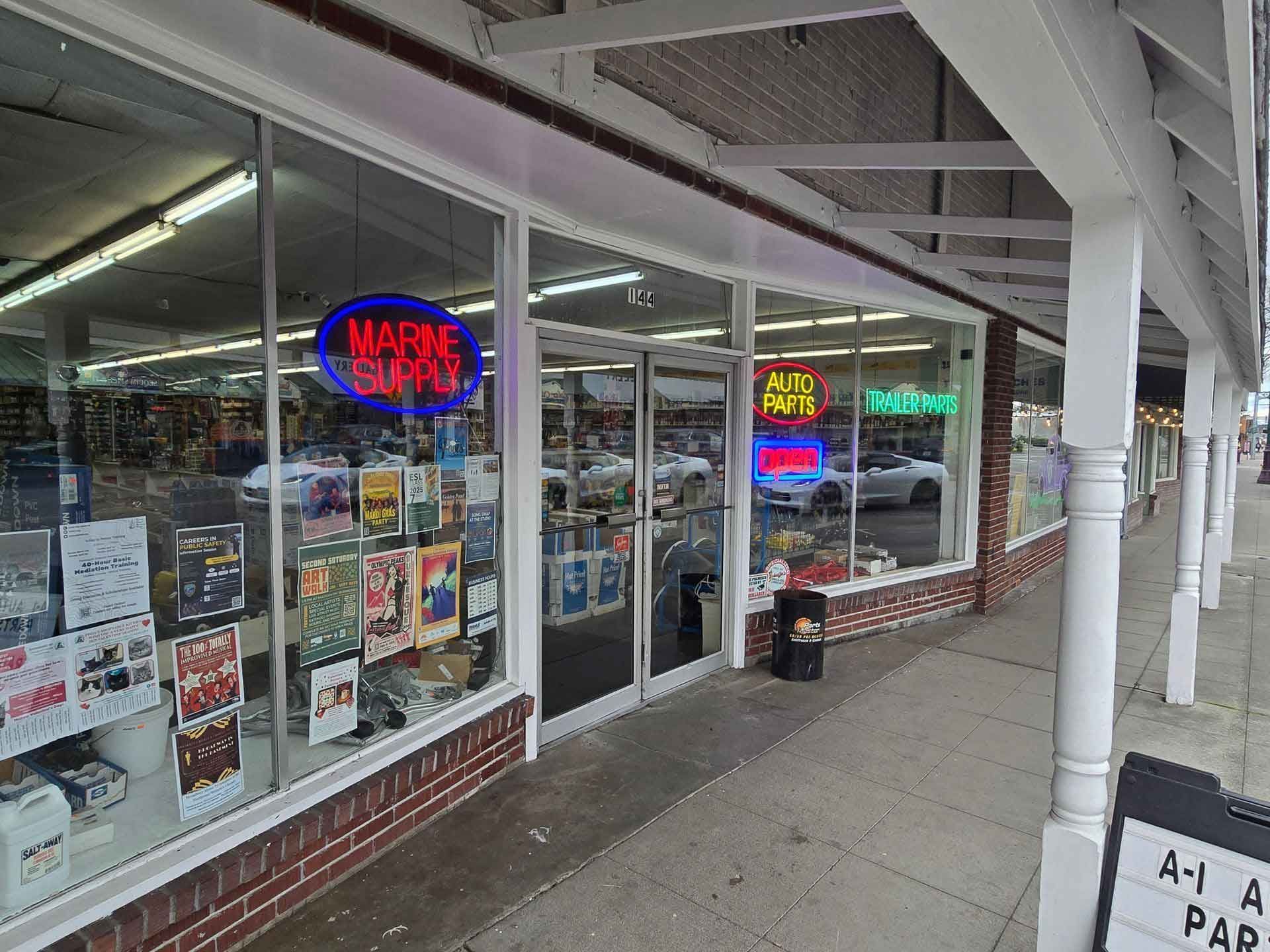 Comic book store exterior with