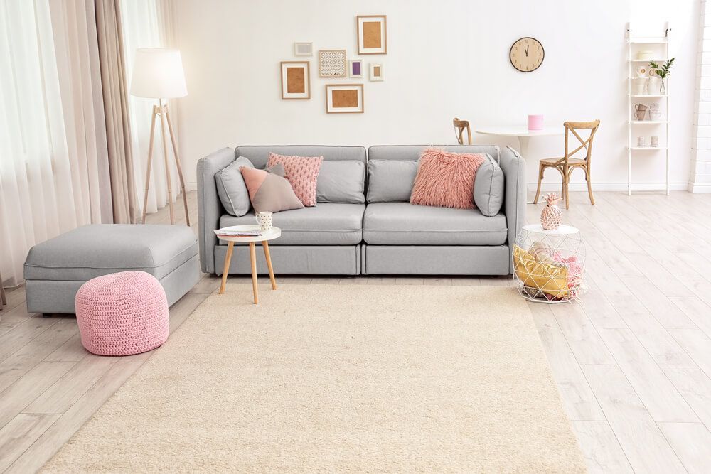 Modern Living Room With Sofa And Carpet — Flooring - Bundaberg Carpets and Vinyls