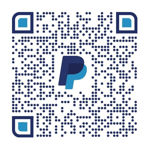 Un codice QR con il logo PayPal